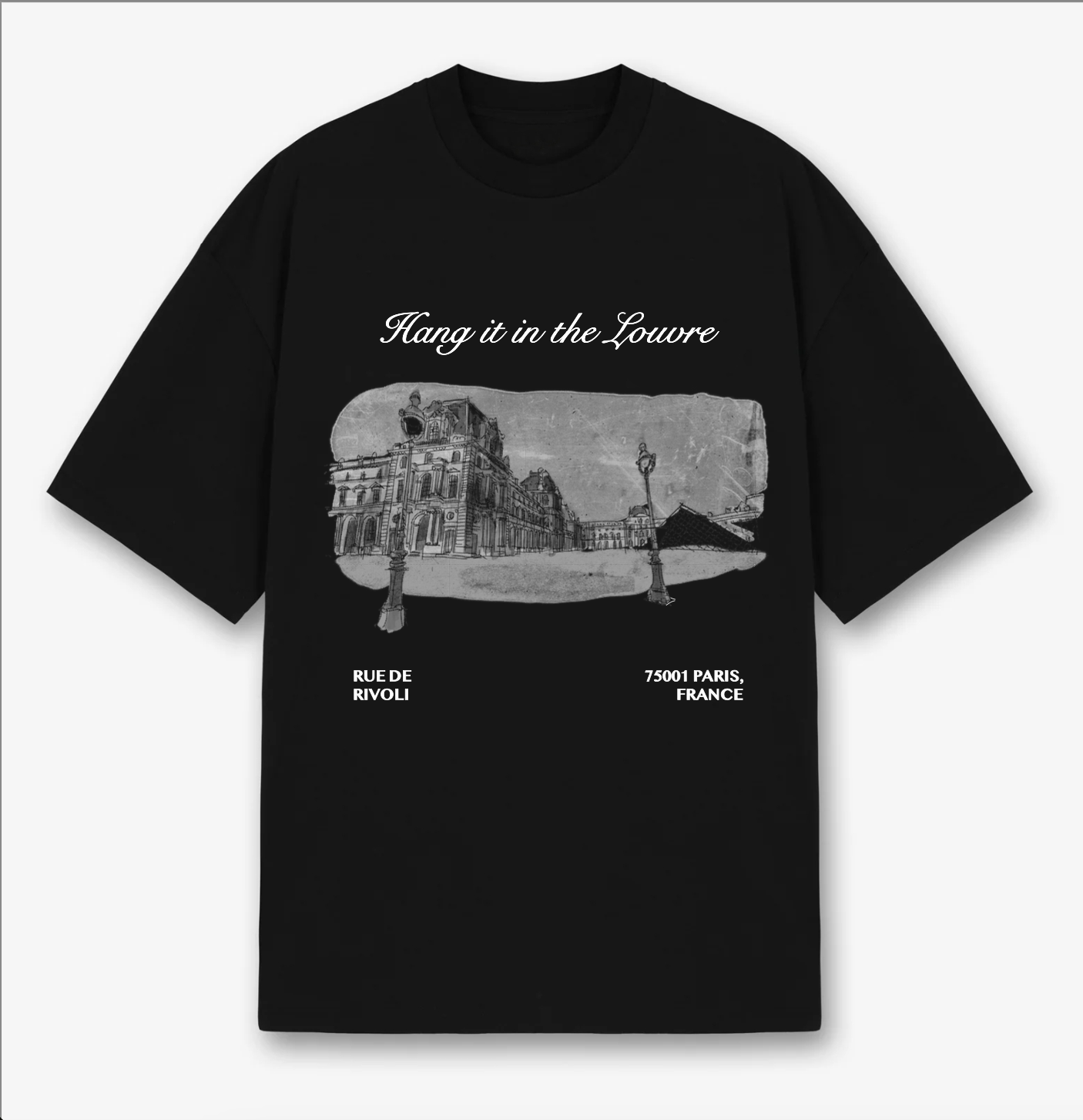 Black oversized "Louvre" Tee