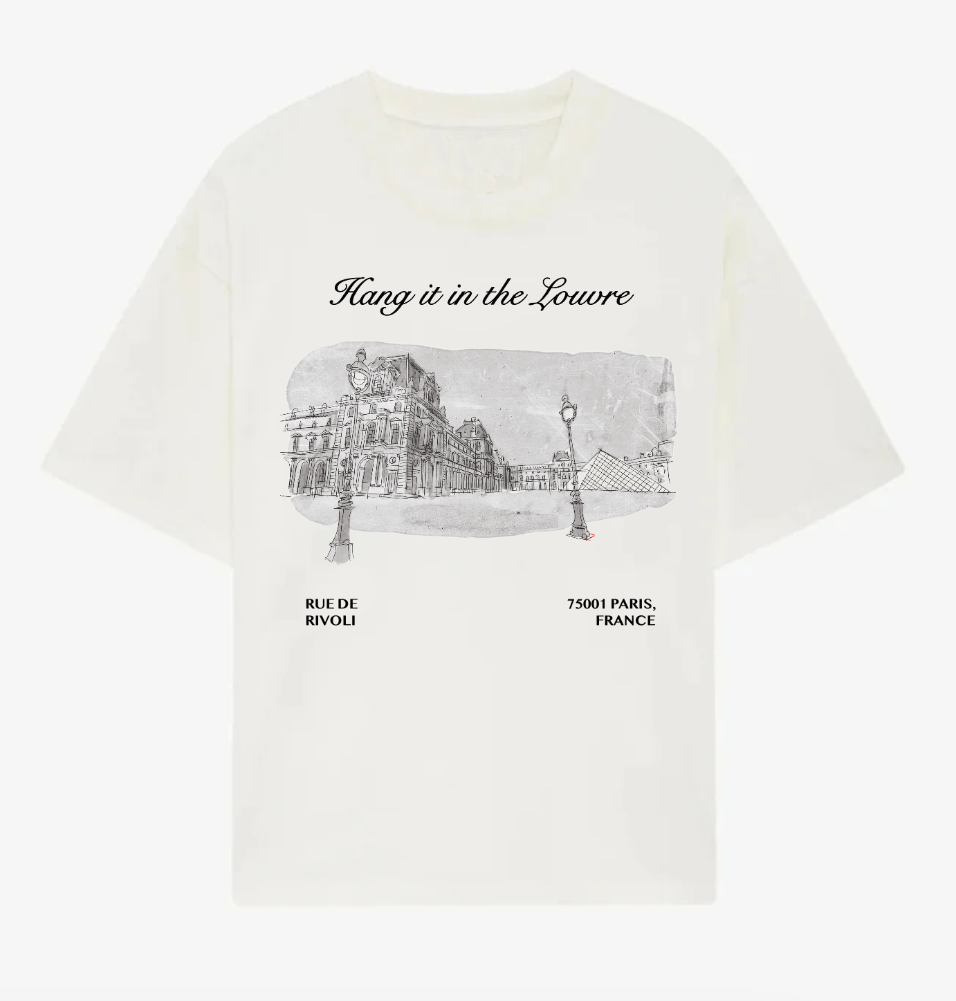 White oversized "Louvre" Tee