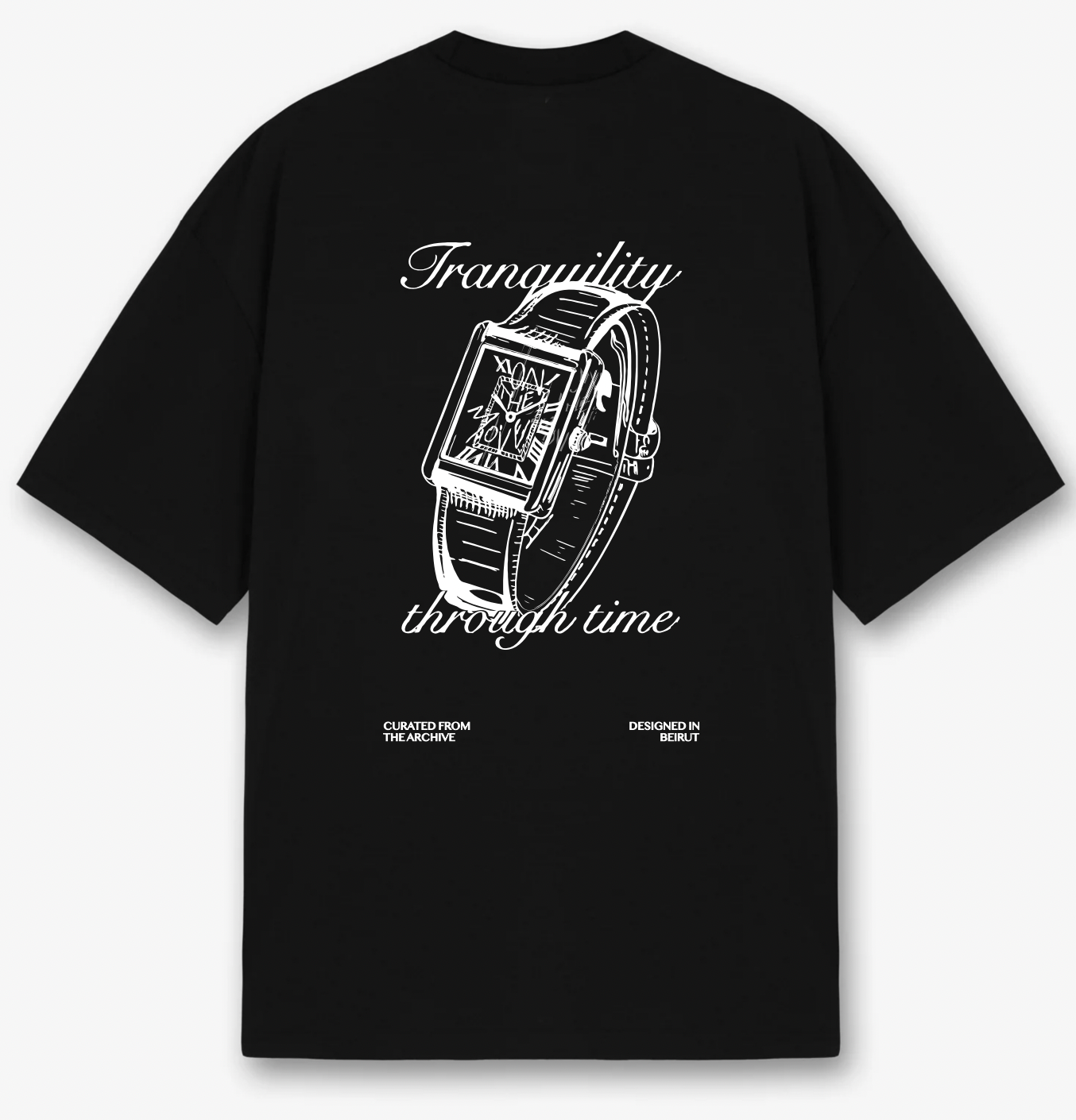Black oversized "Times" Tee
